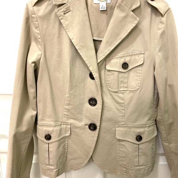 Perfect Fall Talbots Khaki Color Jacket/Blazer Size 6 - Picture 5 of 7